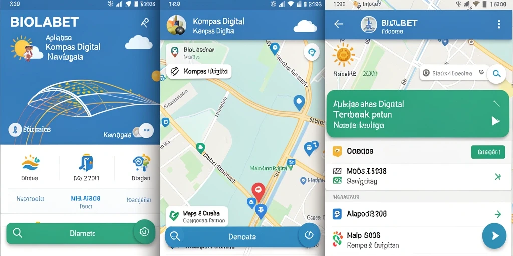 Tampilan antarmuka aplikasi Kompas Digital BIOLABET yang user-friendly.