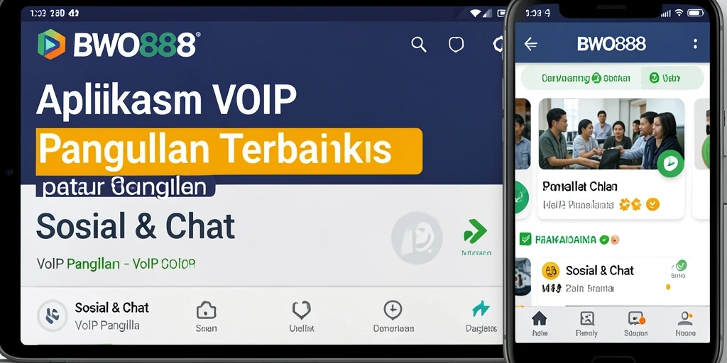 Antarmuka aplikasi BWO888 saat melakukan VoIP Panggilan.