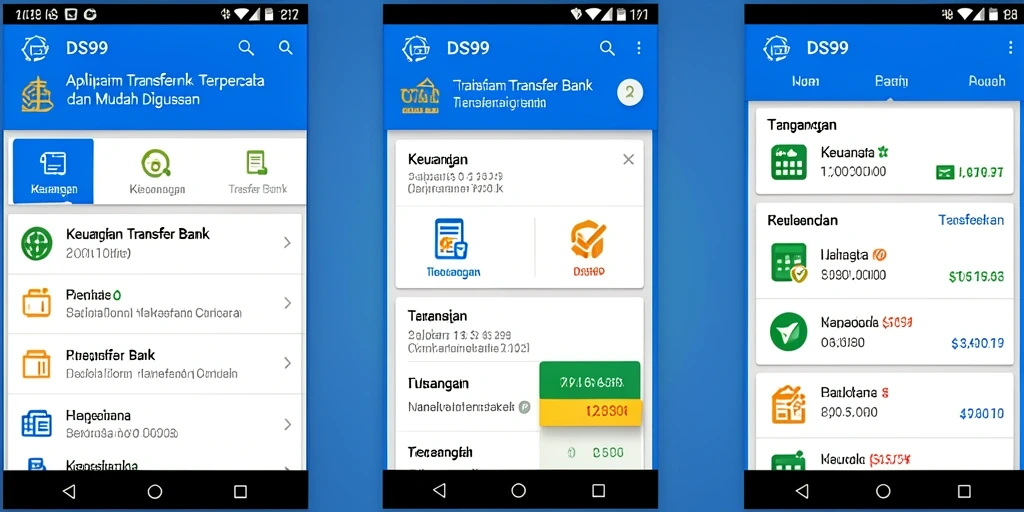 Antarmuka DS99 yang simpel dan user-friendly untuk Transfer Bank.