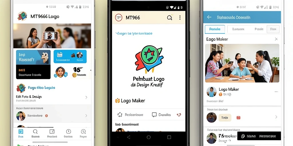Tampilan antarmuka MT966 dengan fitur Logo Maker yang lengkap.