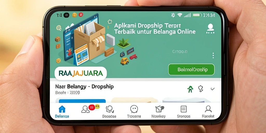 Antarmuka utama RAJAJUARA untuk aplikasi Dropship yang mudah digunakan.