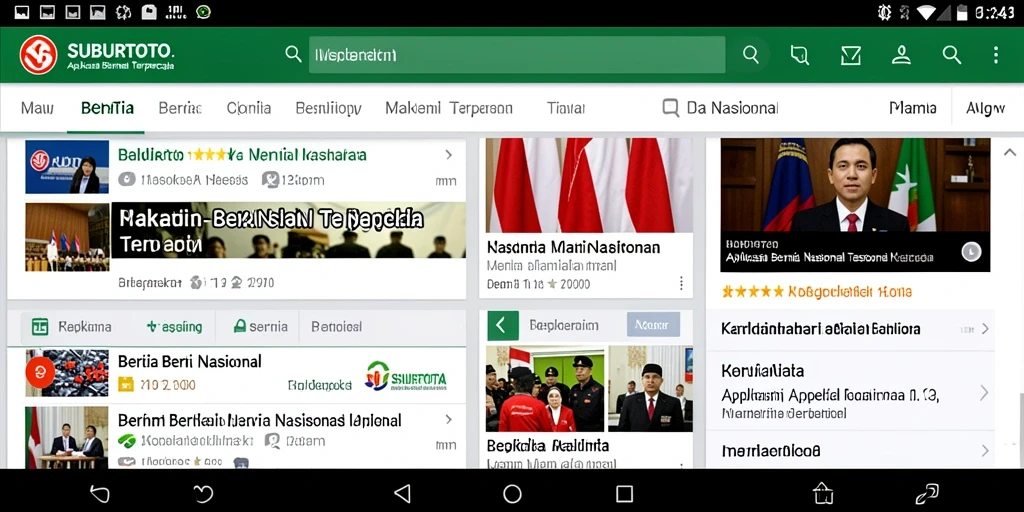 Tampilan antarmuka utama aplikasi SUBURTOTO yang informatif dan mudah diakses.