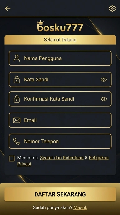Buat Akun Baru bosku777 untuk Pengguna Android